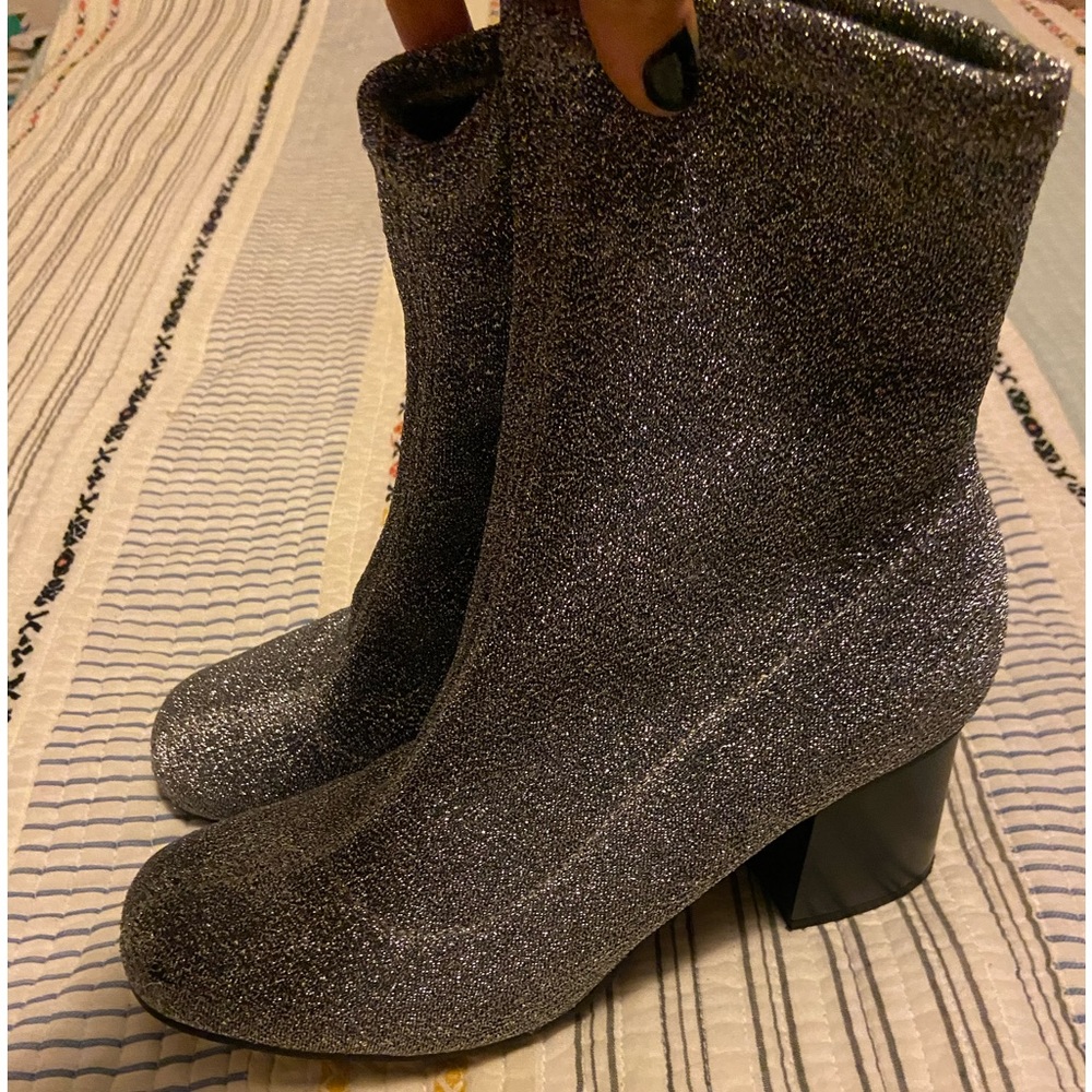 Topshop Glitter Sock Boots